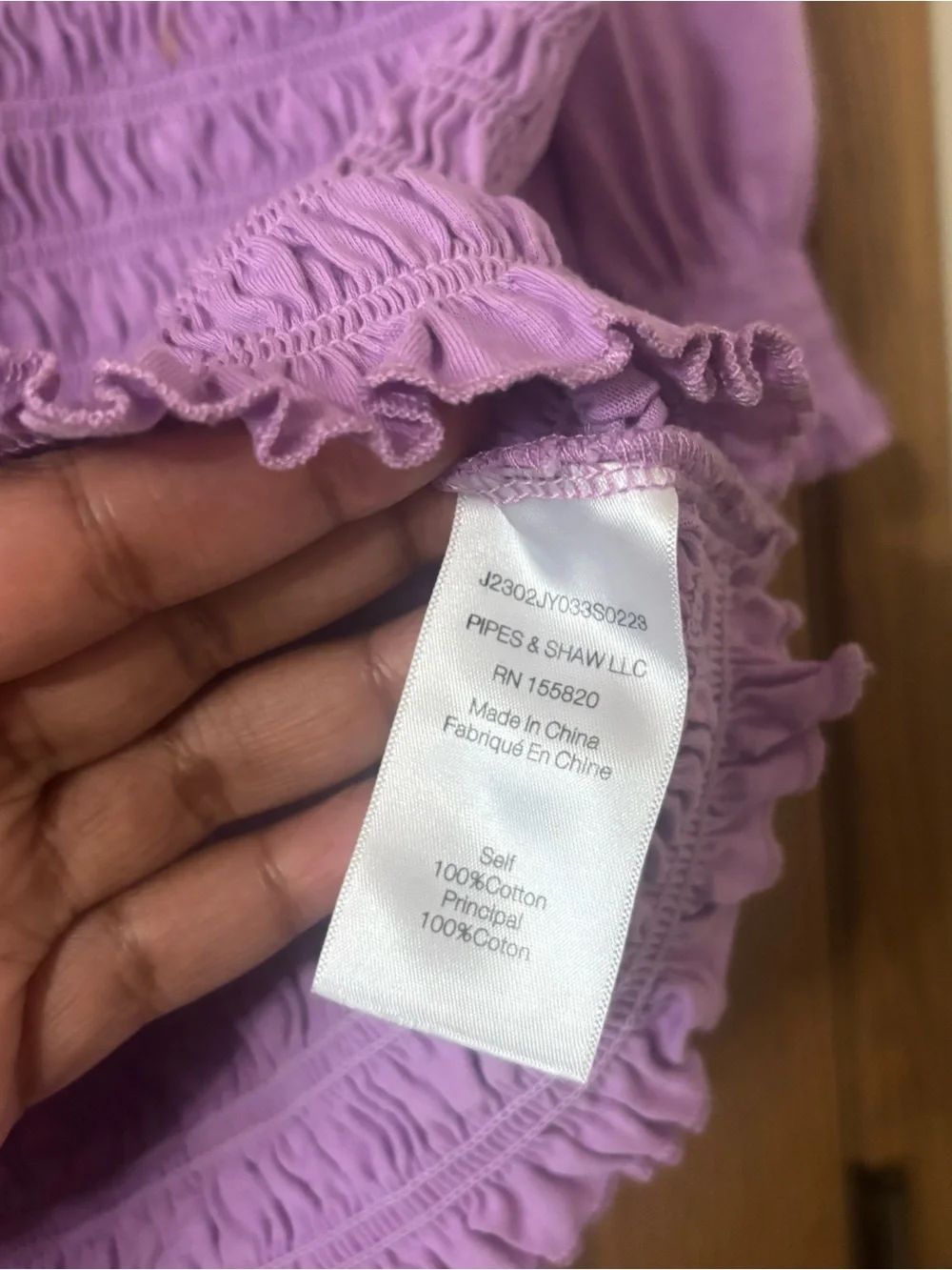 Veronica Beard Langston Smocked Puff Sleeve Top Violet Purple size S NWOT - Picture 5 of 6